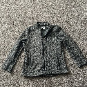 Black and white fleece jacket